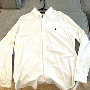 Men’s XL Ralph Lauren button up shirt (white with blue logo)